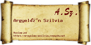 Argyelán Szilvia névjegykártya