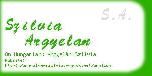 szilvia argyelan business card